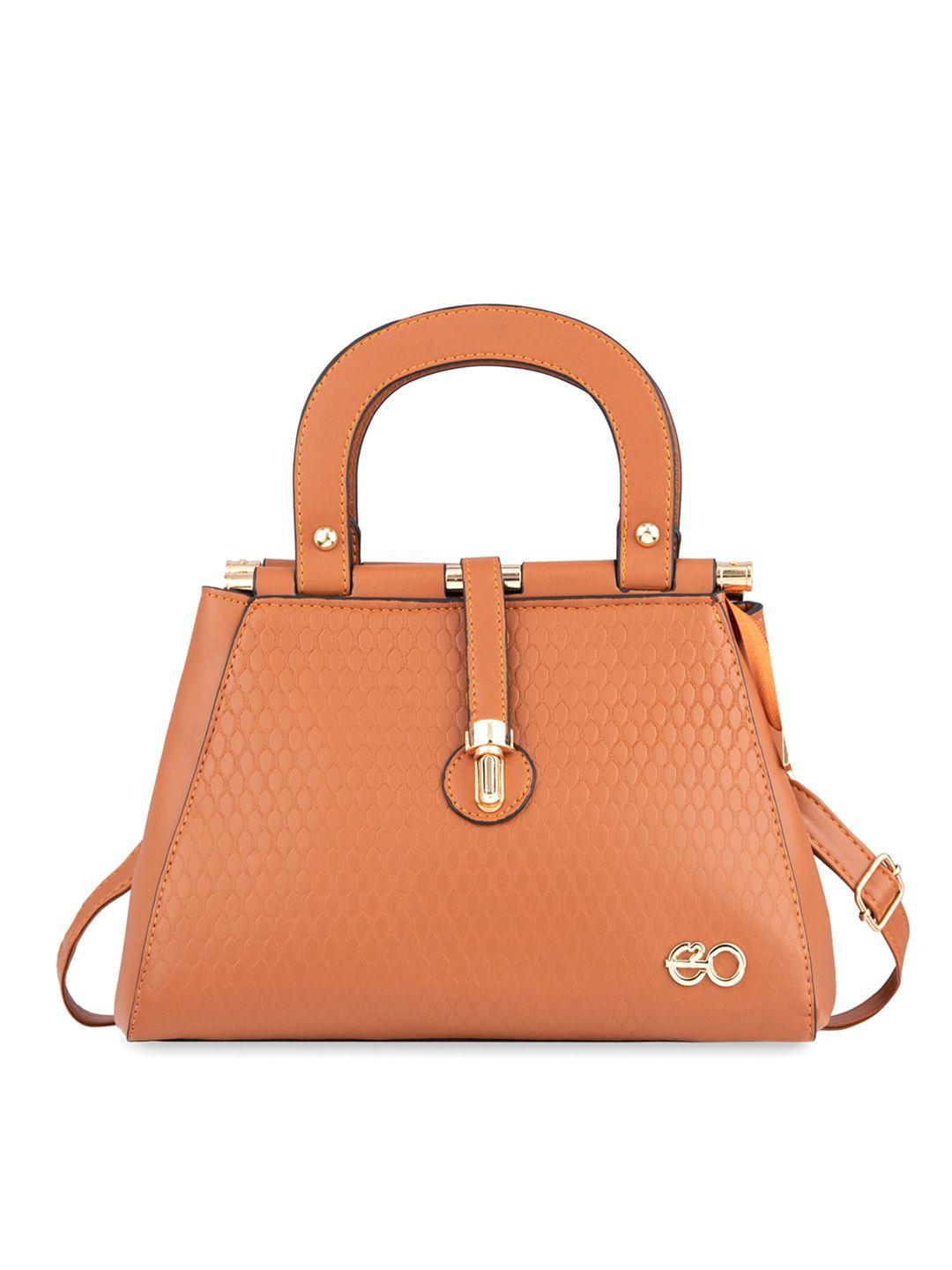 e2o orange pu structured handheld bag