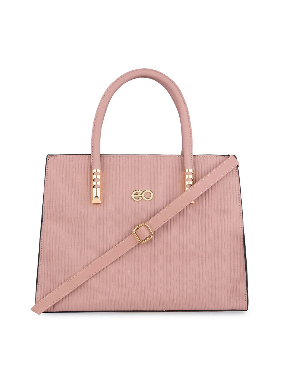 e2o pink textured pu structured handheld bag