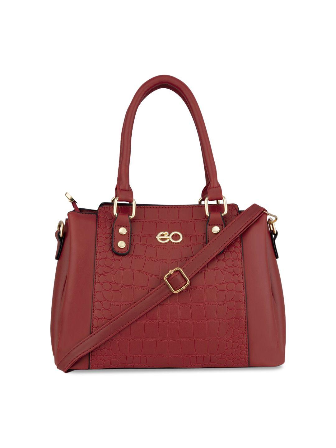 e2o red animal textured structured handheld bag