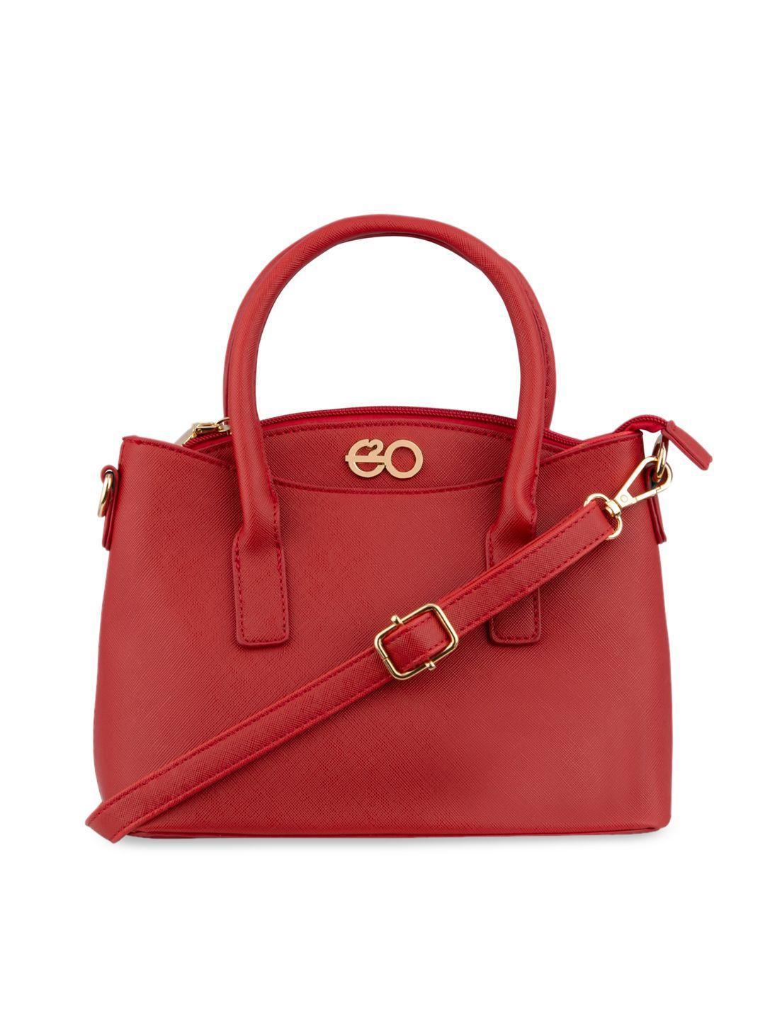 e2o red pu structured handheld bag