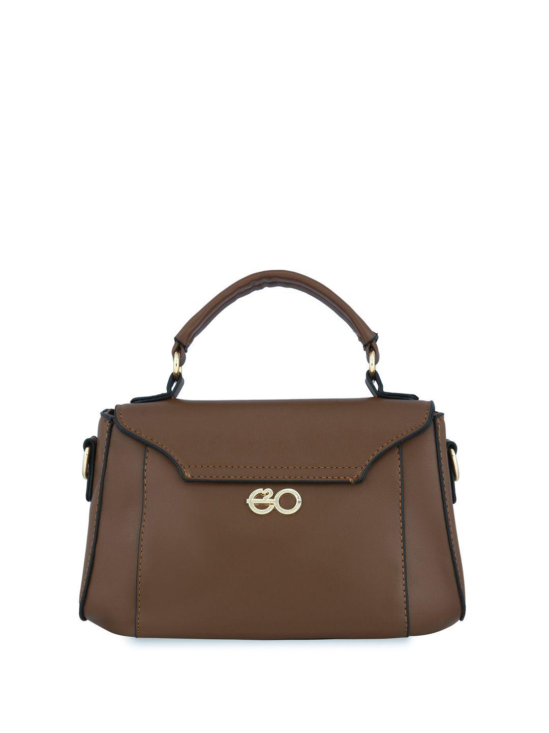 e2o structured satchel bag with buckle detail