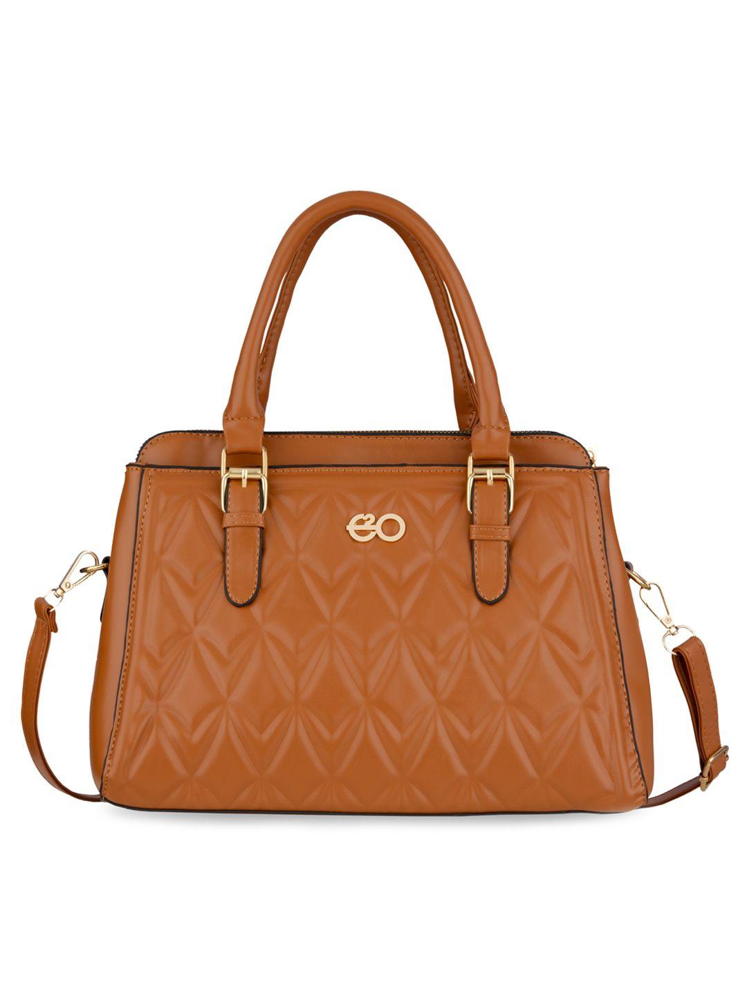 e2o tan textured pu structured handheld bag