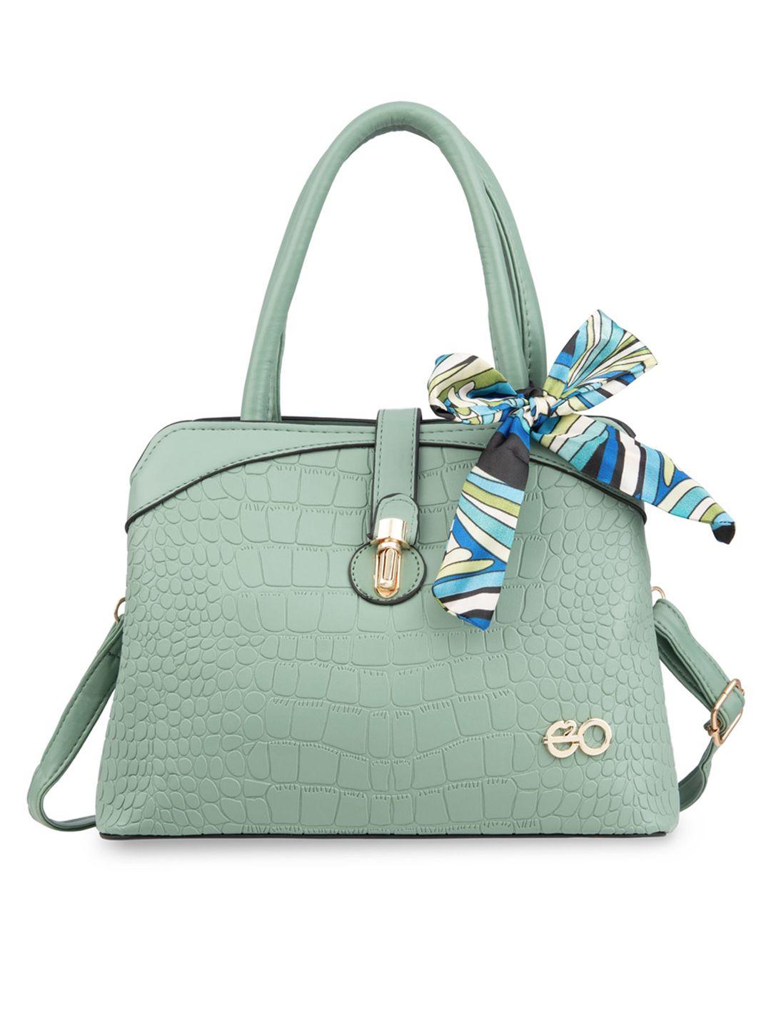 e2o textured structured handheld bag with bow detail