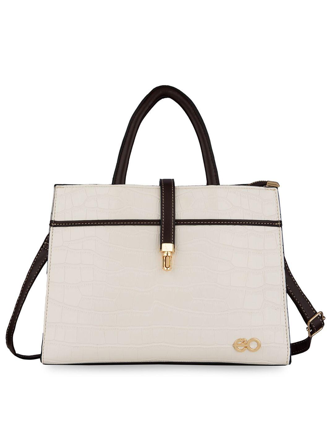 e2o white pu structured handheld bag