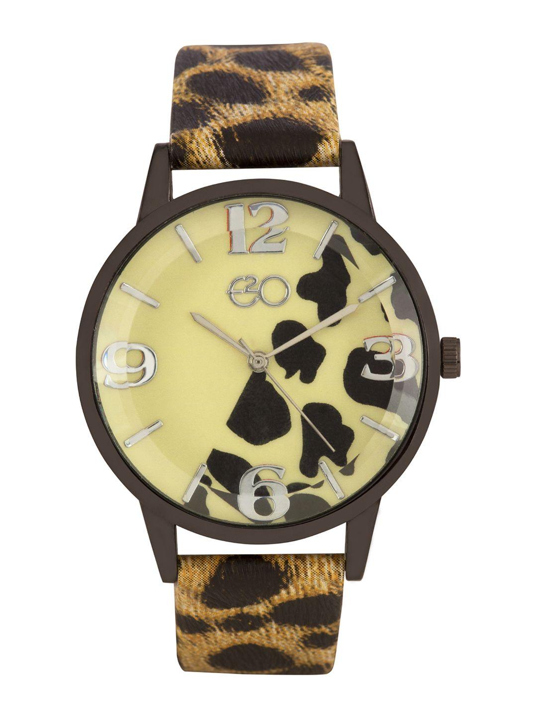 e2o women cream-coloured & black analogue watch 8907038079577