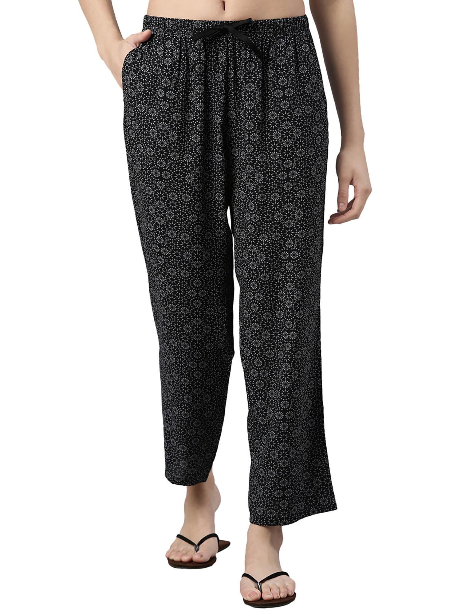 e4a3 mid-rise printed slounge pants for women