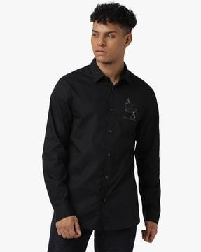 eagle logo print regular fit shirt