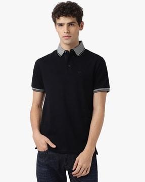 eagle logo regular fit cotton polo t-shirt