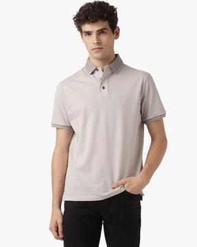 eagle logo regular fit cotton polo t-shirt