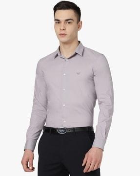 eagle logo regular fit full-sleeves shirt