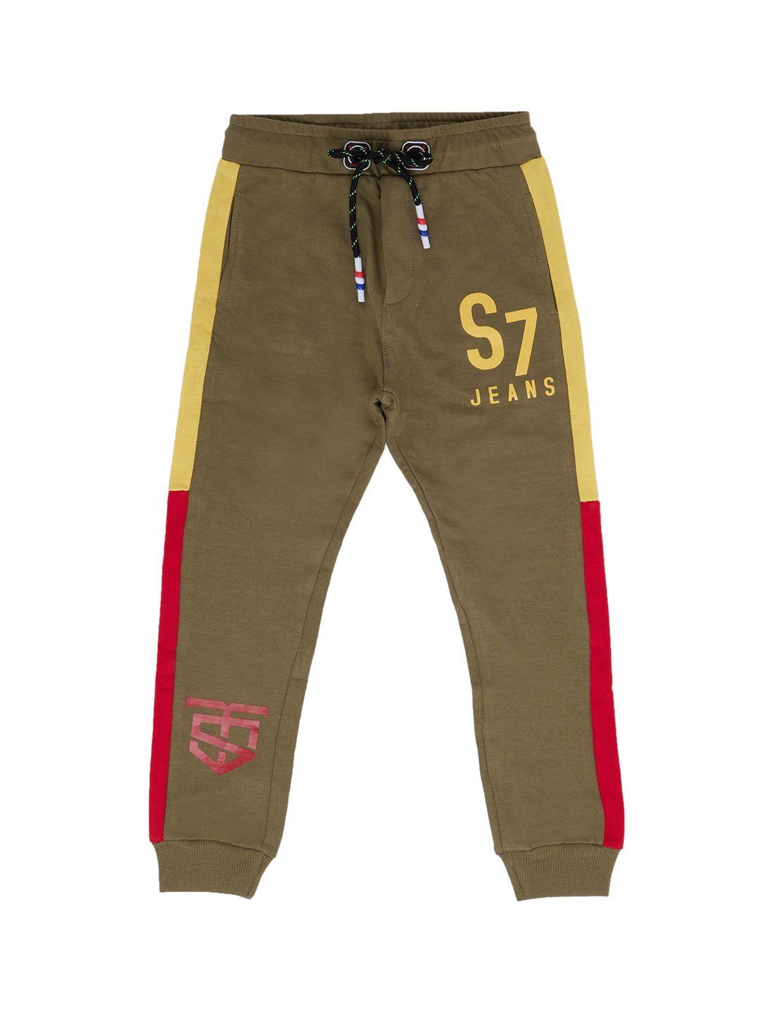 earth conscious boys olive-green relaxed-fit joggers