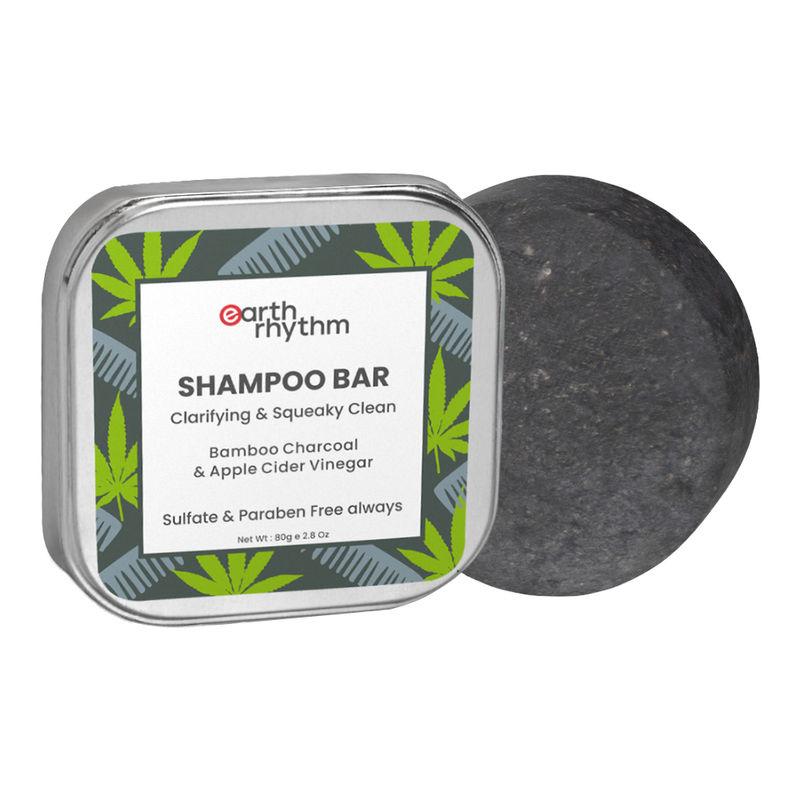 earth rhythm shampoo bar with bamboo charcoal & apple cider vinegar