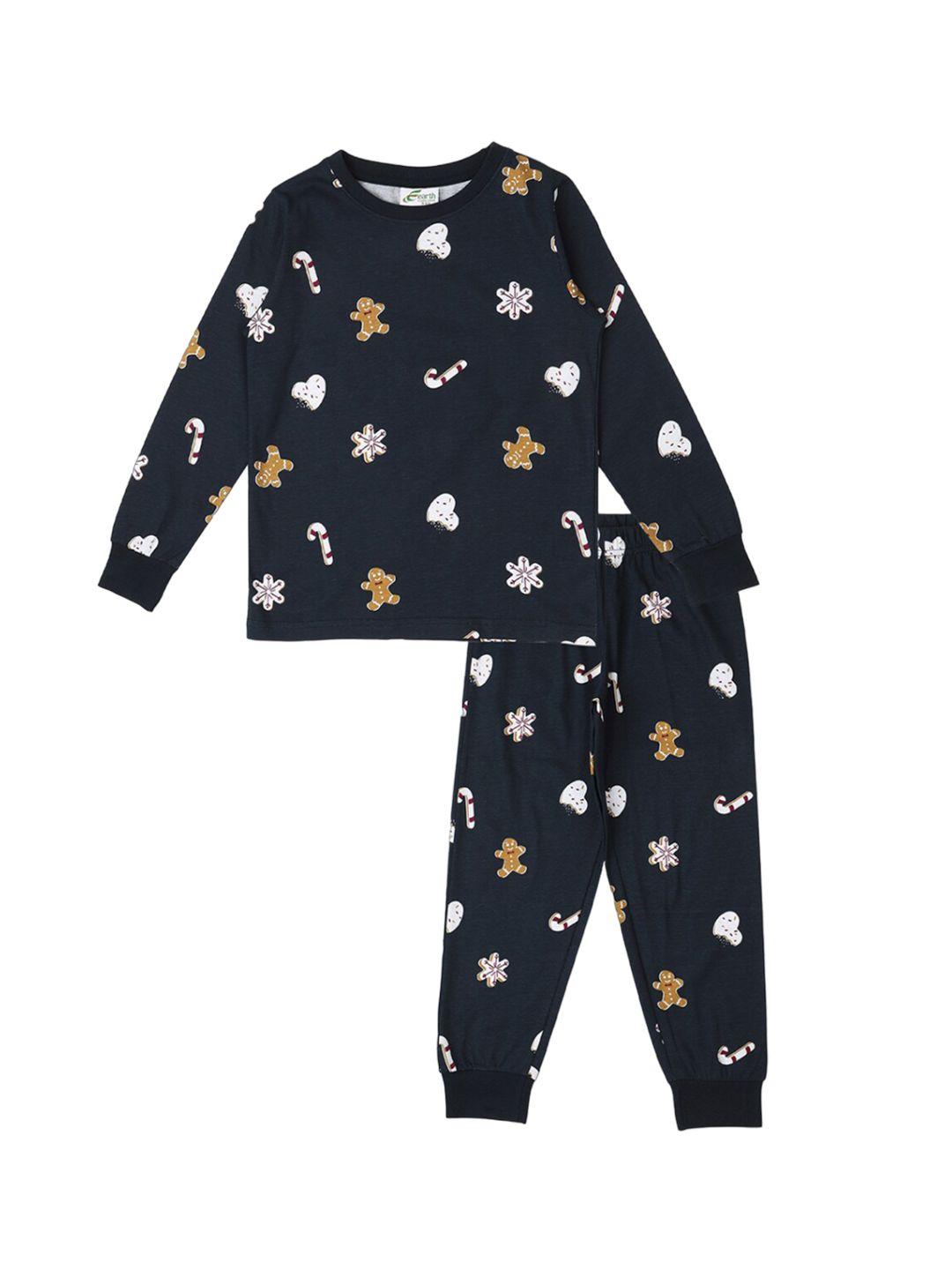 earth conscious boys conversational printed pure cotton night suit