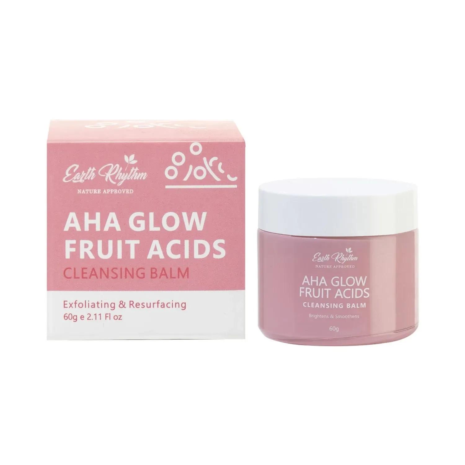 earth rhythm aha glow fruit acids cleansing balm (60g)