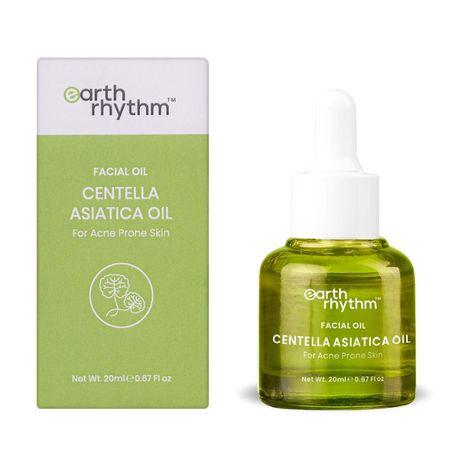 earth rhythm centella asiatica facial oil | fades dark spots, heals acne & rashes, provides sun protection | for acne prone skin | women - 20 ml