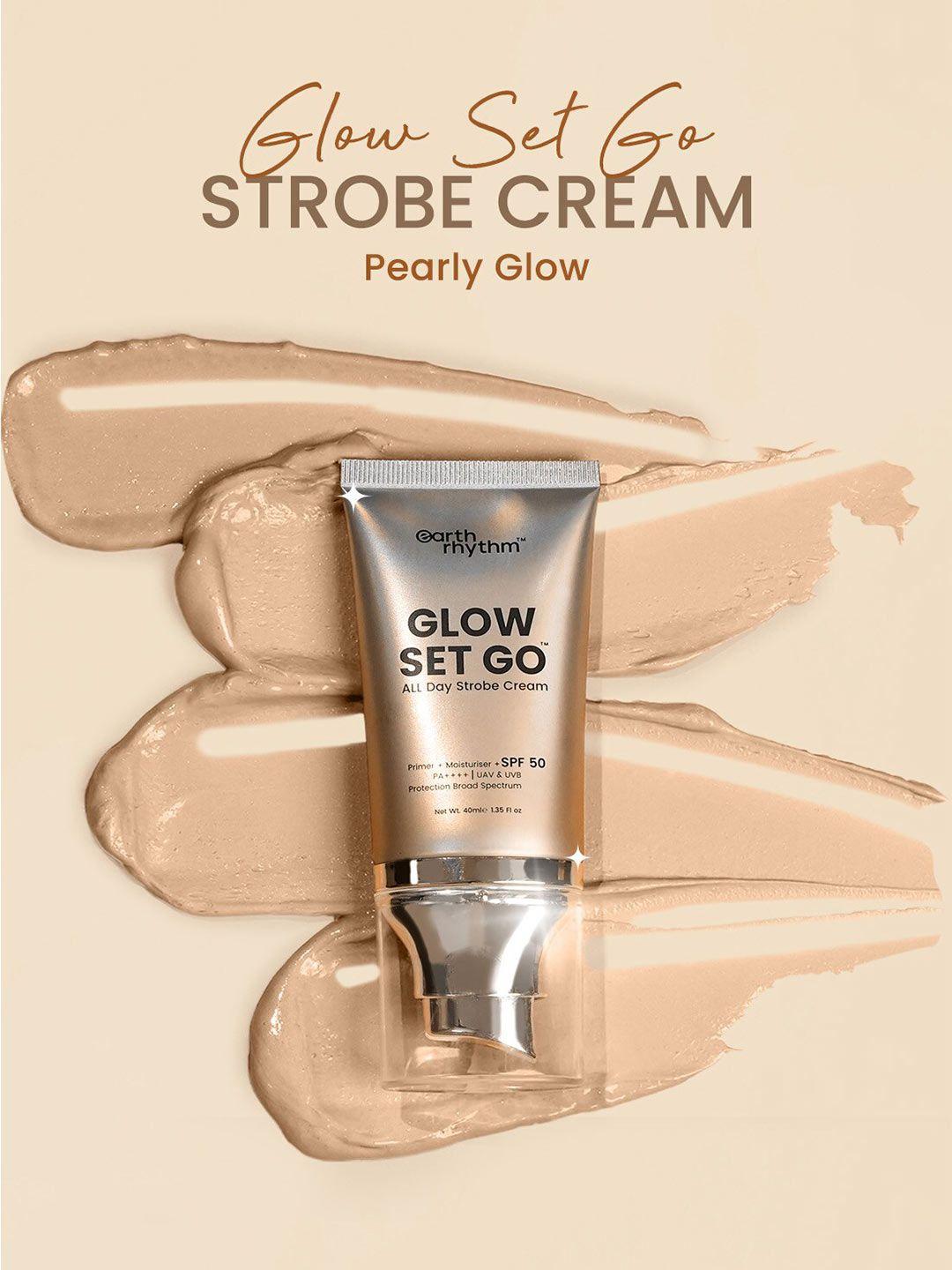 earth rhythm glow set go strobe cream primer & moisturiser with spf 50 - pearly glow