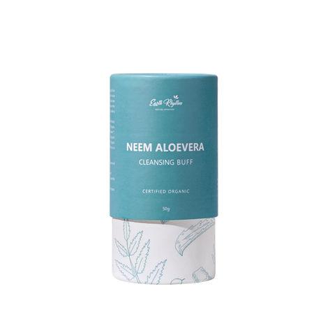 earth rhythm neem & aloevera cleansing buff | certified organic | moisturize skin, remove dead skin cells, acne control | men & women - 50 g