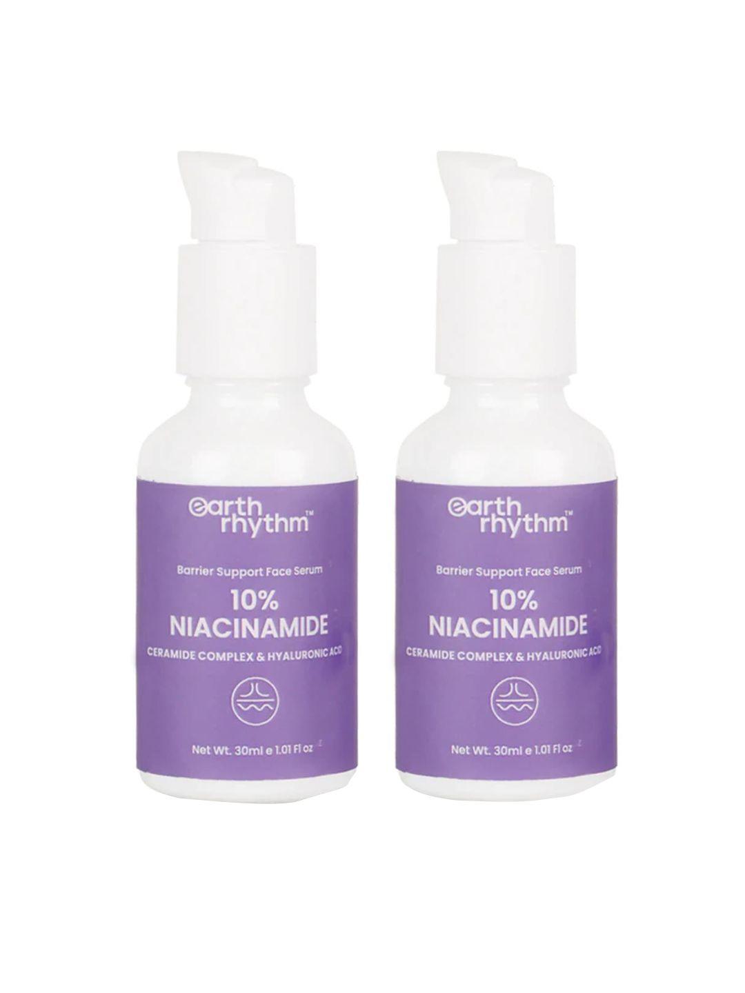 earth rhythm set of 2 niacinamide 10% face serum with hyaluronic acid & ceramide 30ml each