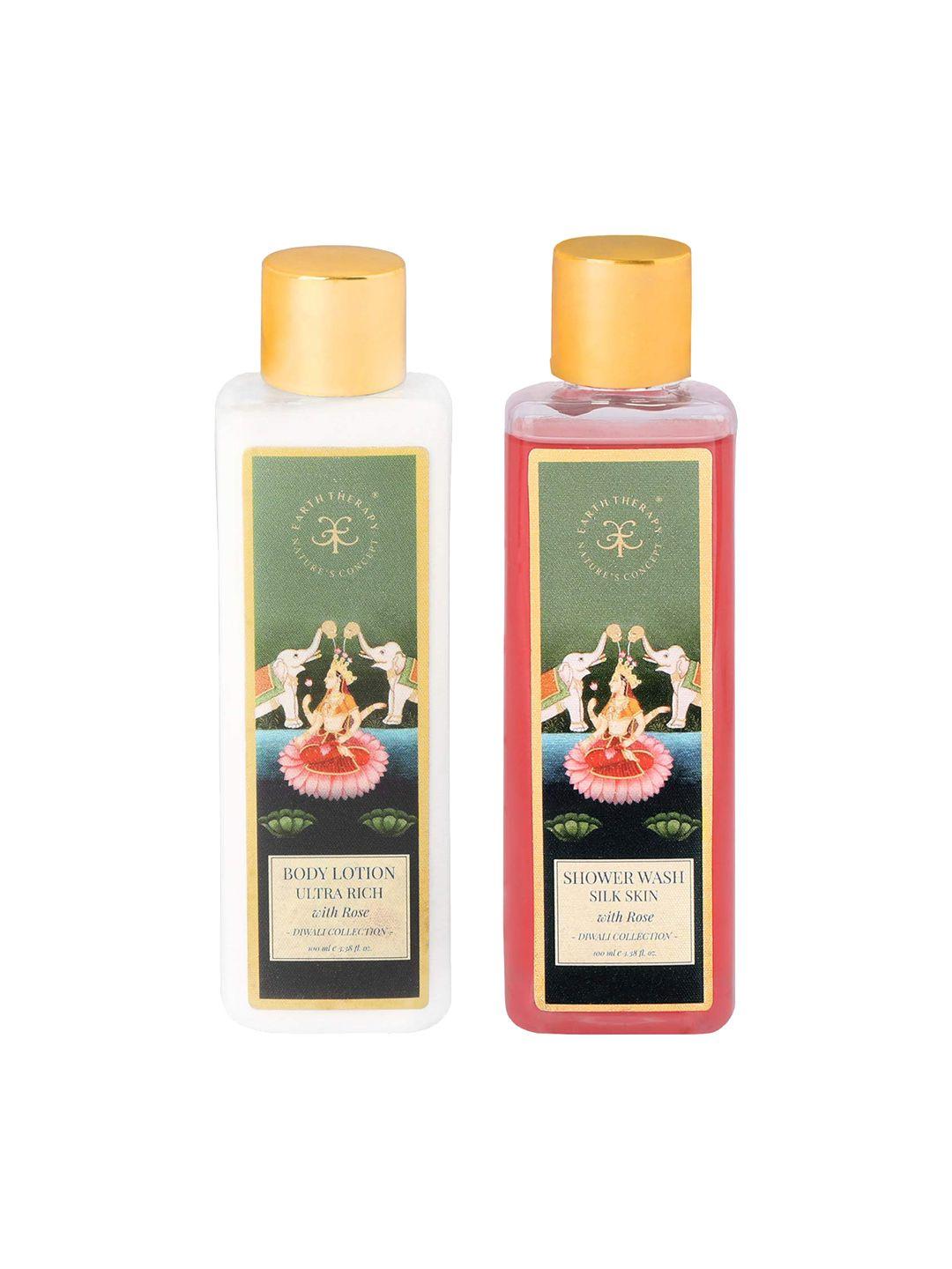 earth therapy rose shower wash & rose body lotion pack 200 ml