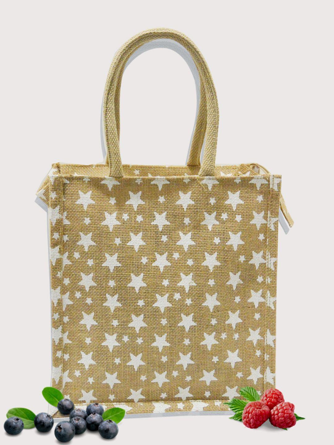 earthbags geometric printed jute tote bag handbags