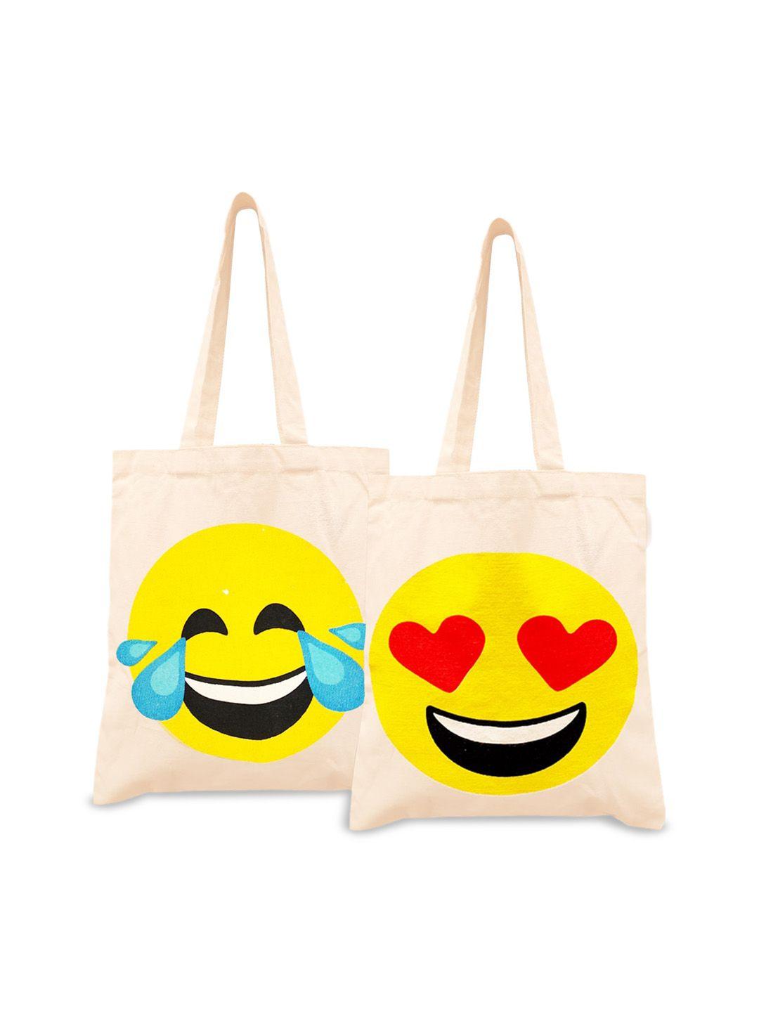 earthbags pack of 2 graphic printed shopper tote bag