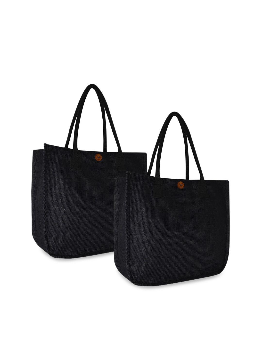 earthbags set of 2 jute shopper tote bags