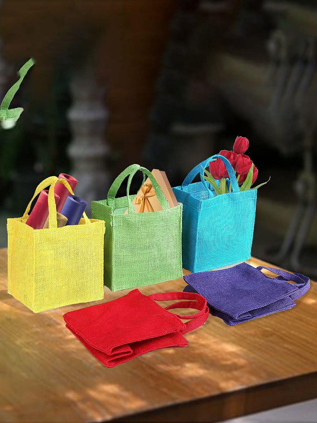 earthbags set of 5 shopper jute tote bags