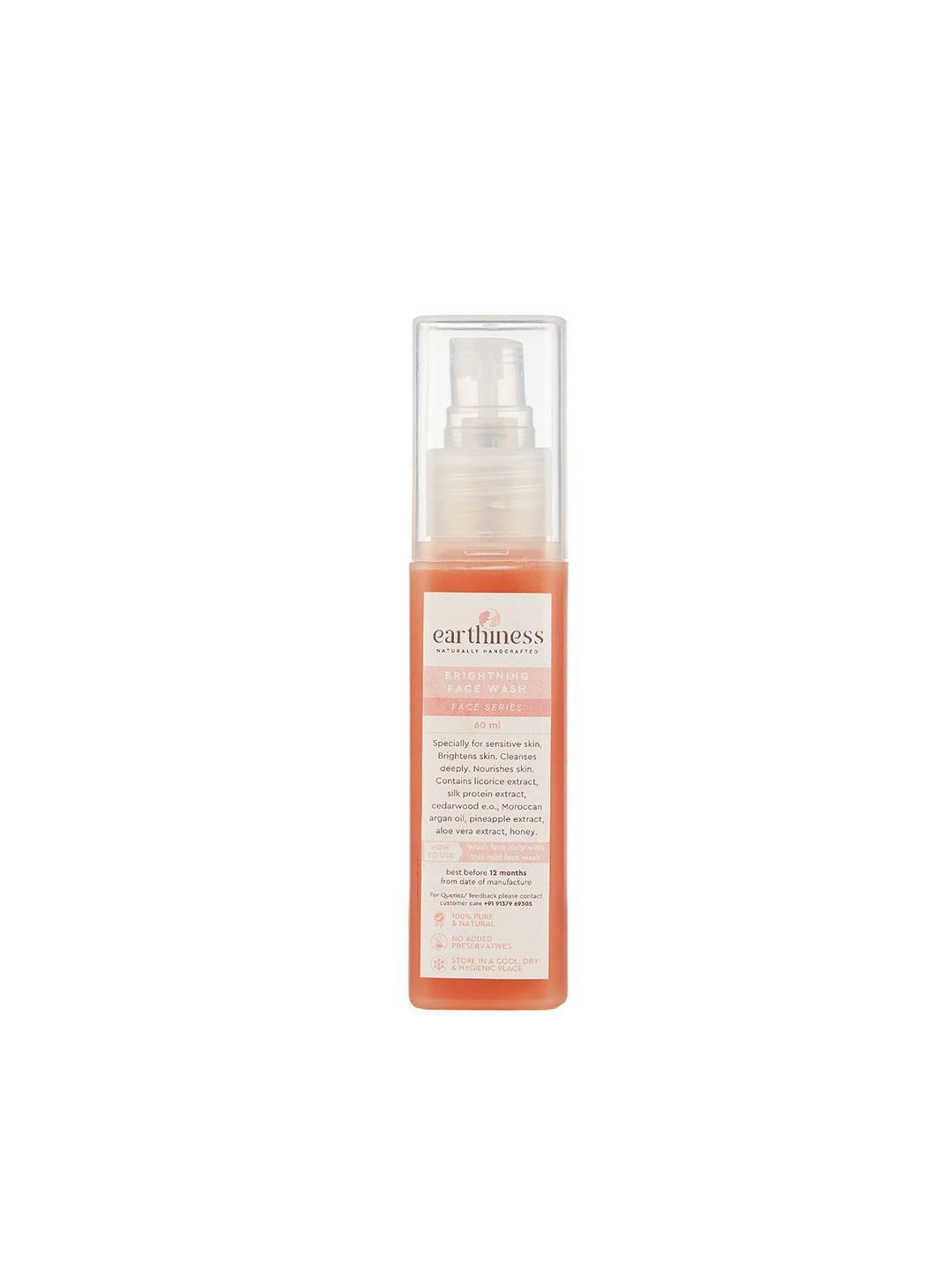 earthiness 100% pure & natural brightening face wash with licorice & silk protein - 60 ml