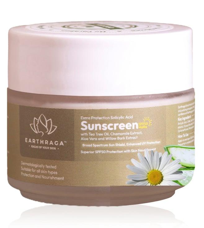earthraga extra protection salicylic acid sunscreen spf 50 matte - 100 ml