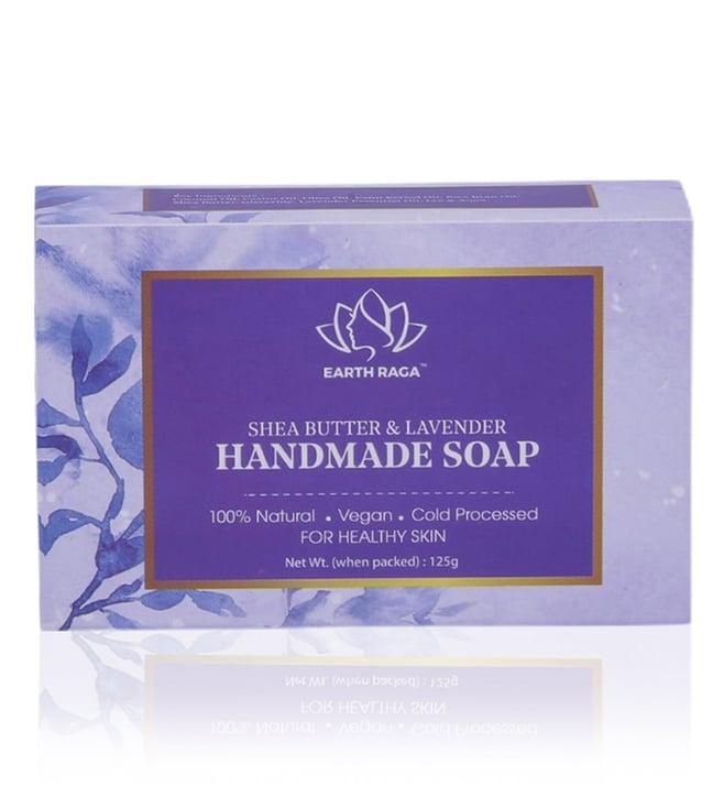 earthraga shea butter & lavender handmade soap - 125 gm