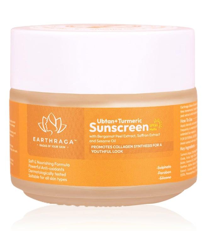 earthraga ubtan+turmeric sunscreen spf 50 matte - 100 ml