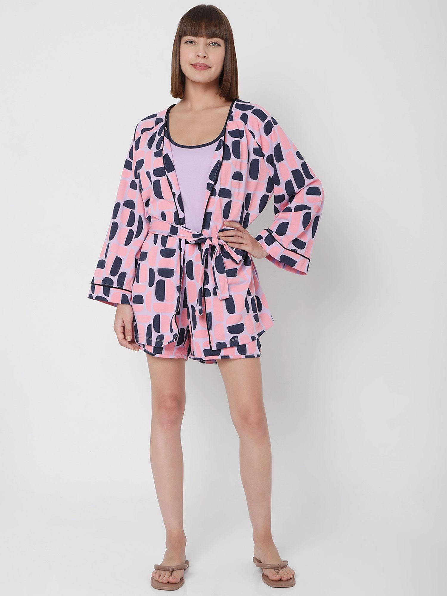 ease women printed pink shrug