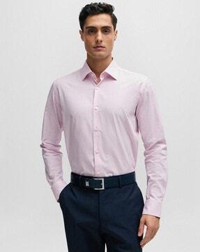 easy iron oxford stretchable cotton regular fit shirt