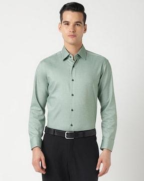 easy iron oxford stretchable cotton regular fit shirt