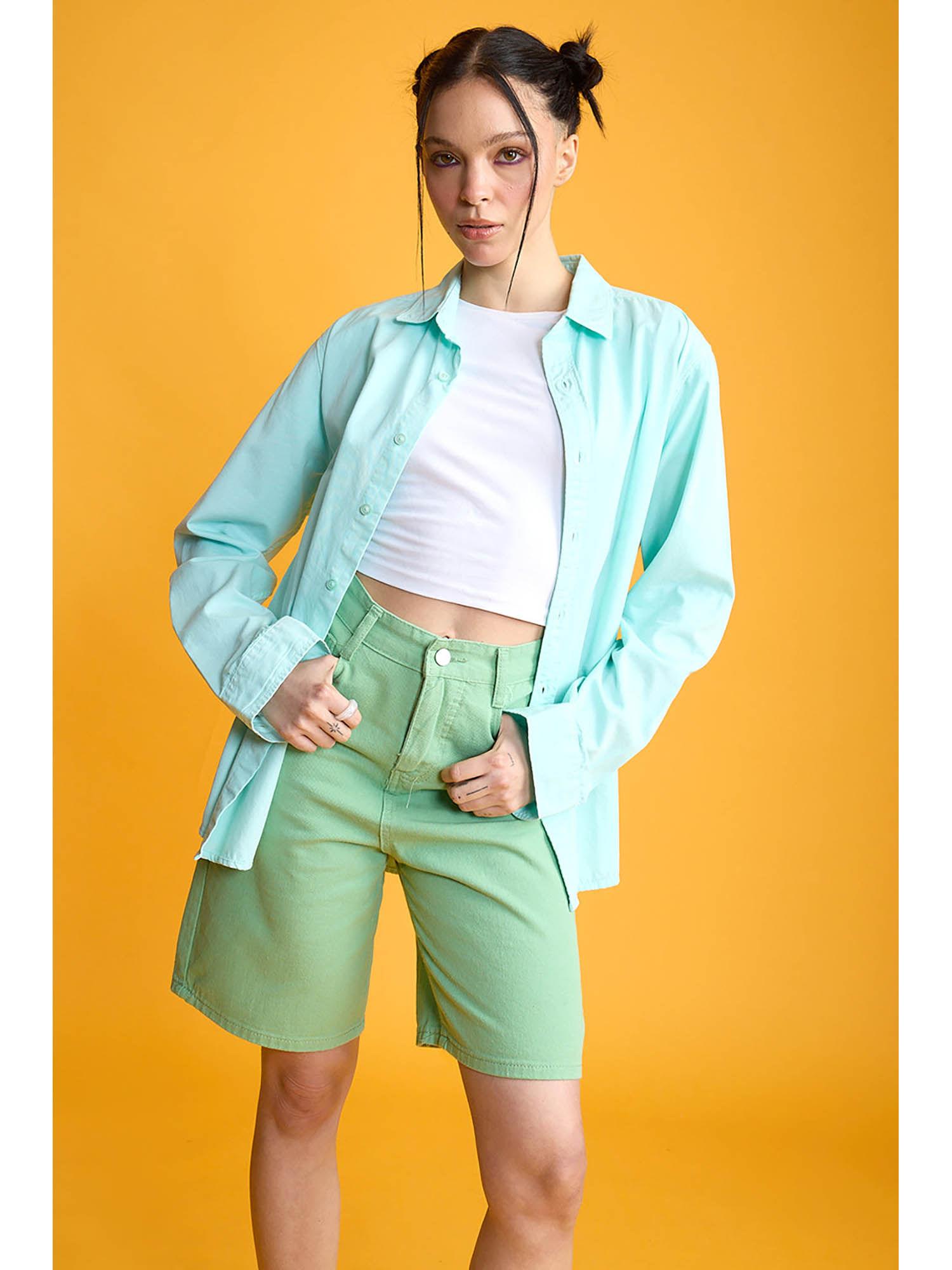 easy twill mint women regular fit shirt