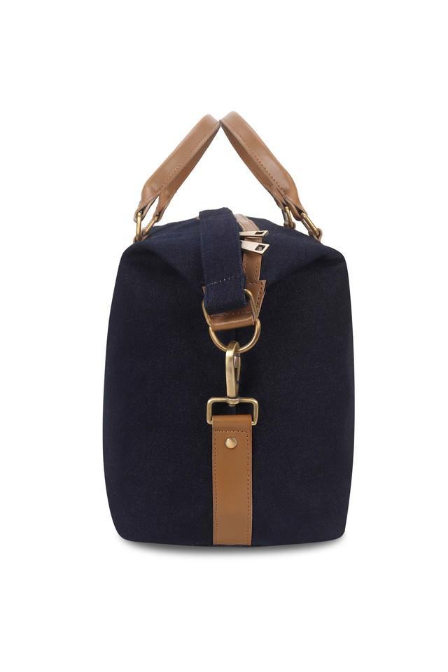 easygo v denim zipper closure unisex duffle bag