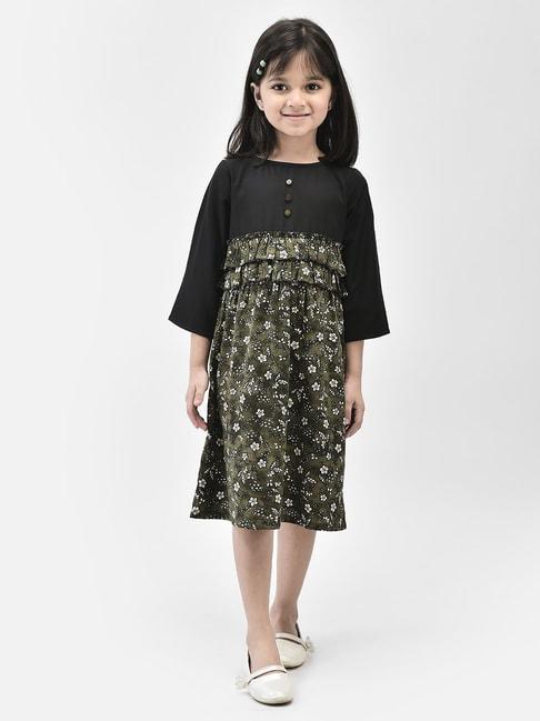 eavan kids black floral print dress