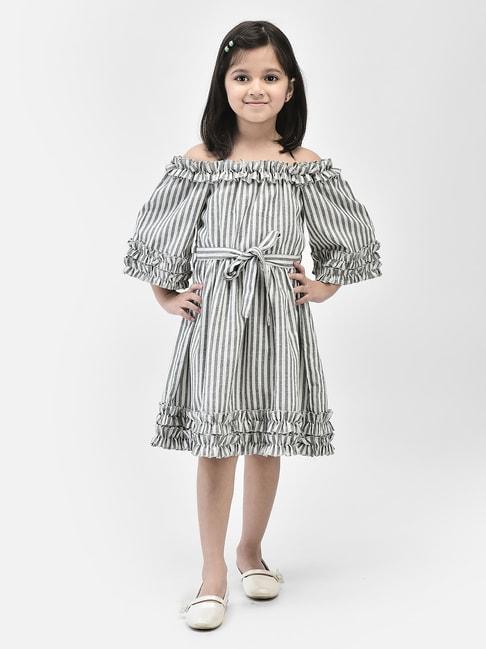 eavan kids grey & white striped dress