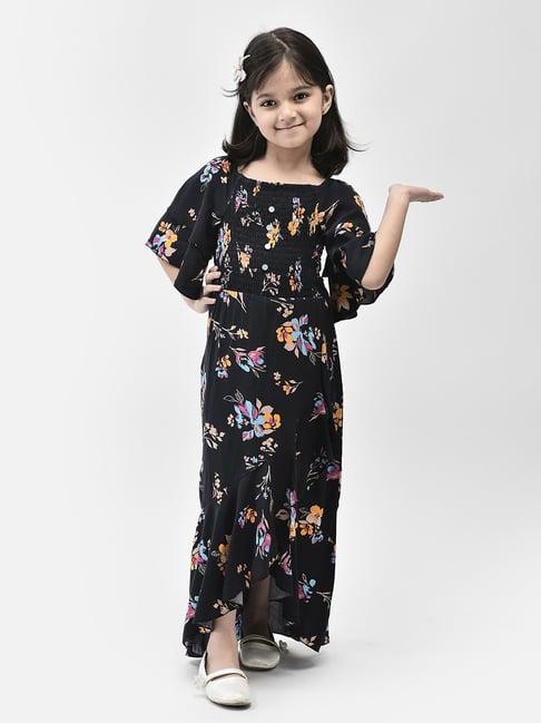 eavan kids navy floral print maxi dress