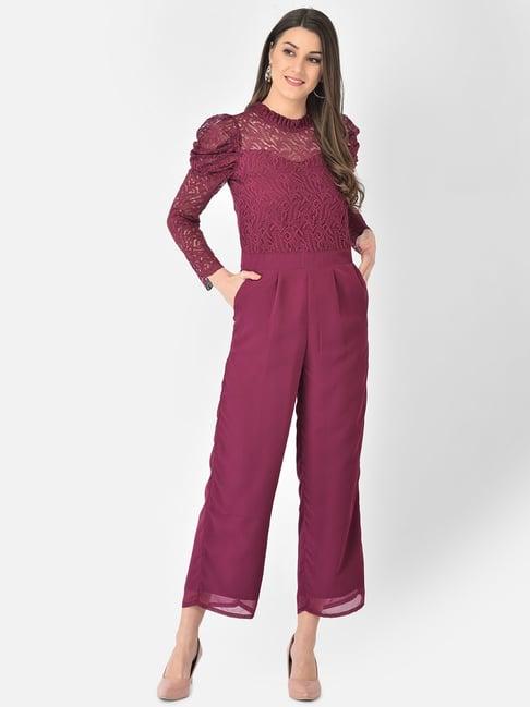 eavan purple self design jumpsuit