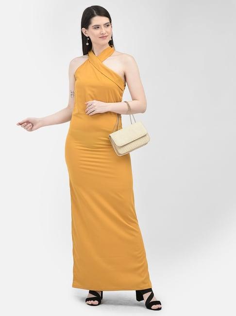 eavan yellow regular fit gown