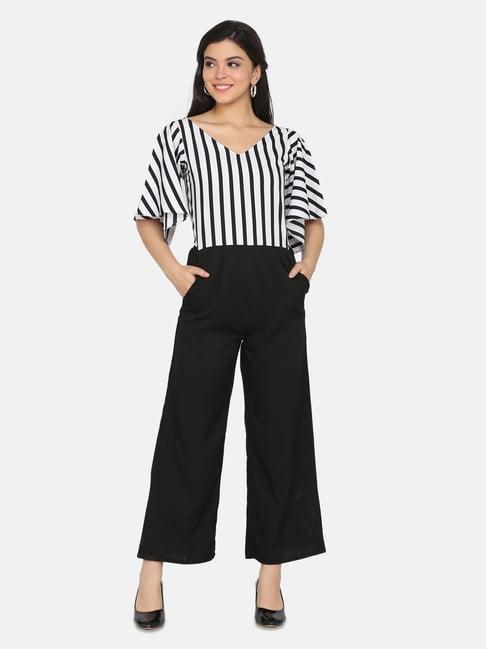 eavan black & white striped jumpsuit