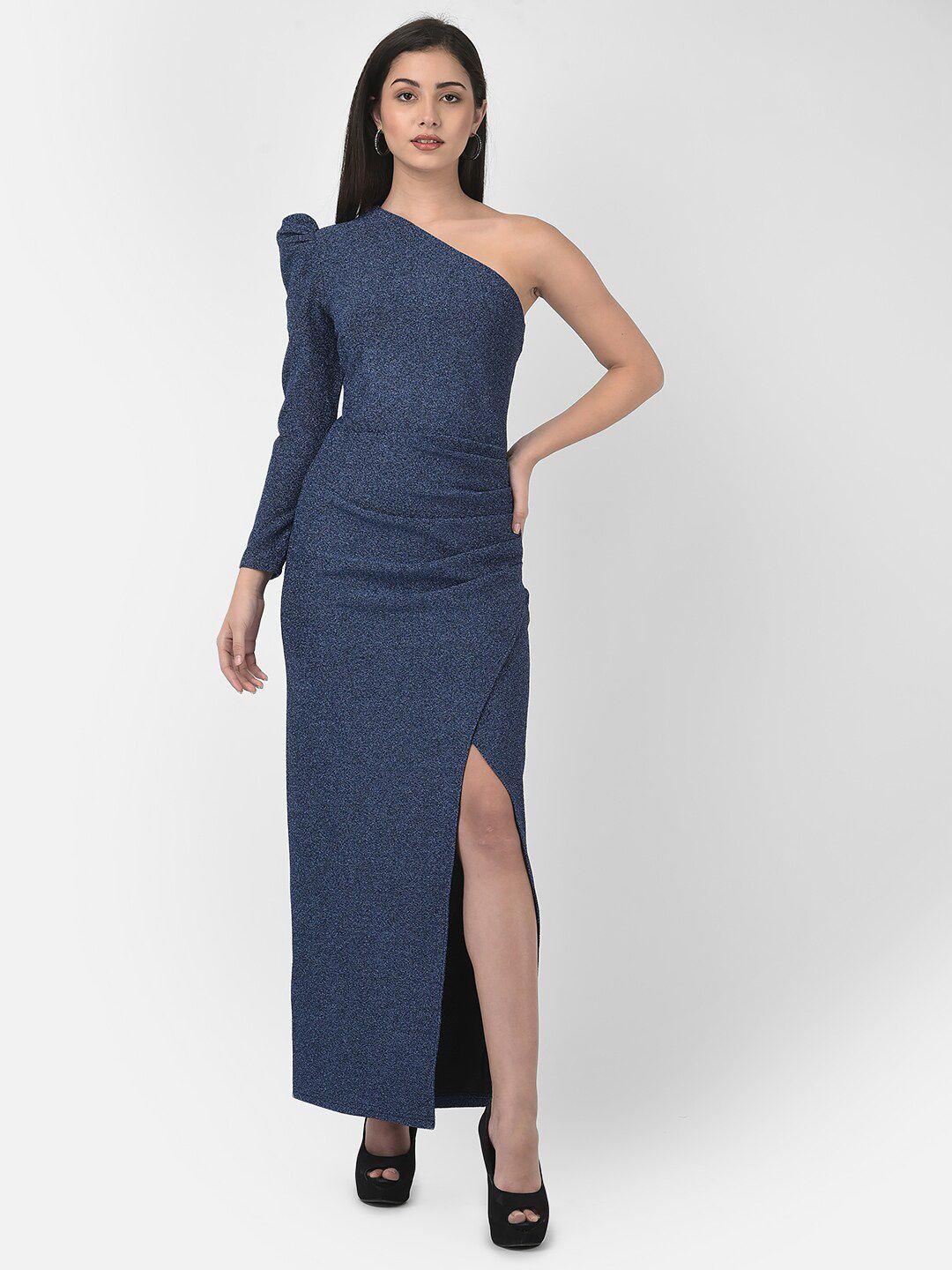 eavan blue one shoulder maxi dress