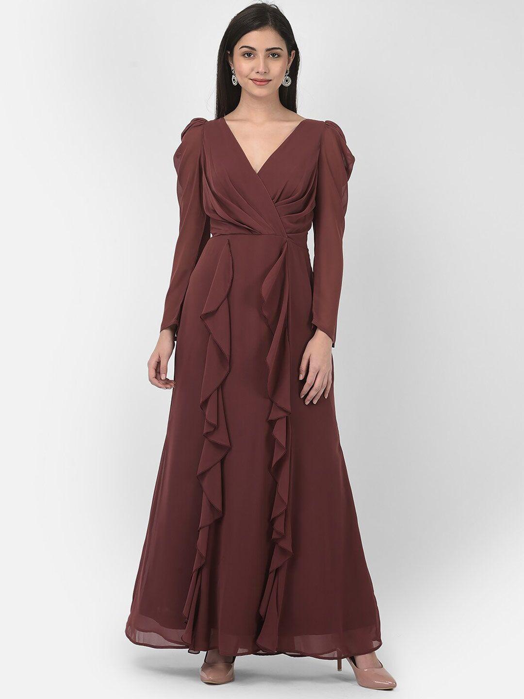 eavan brown georgette maxi dress