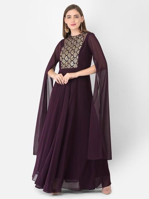 eavan burgundy embroidered dress