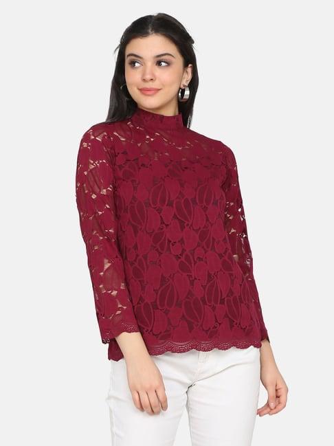 eavan burgundy lace top