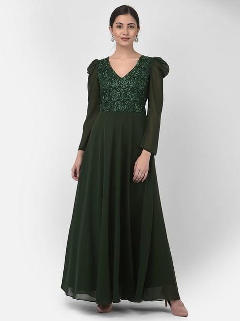 eavan green embroidered gown