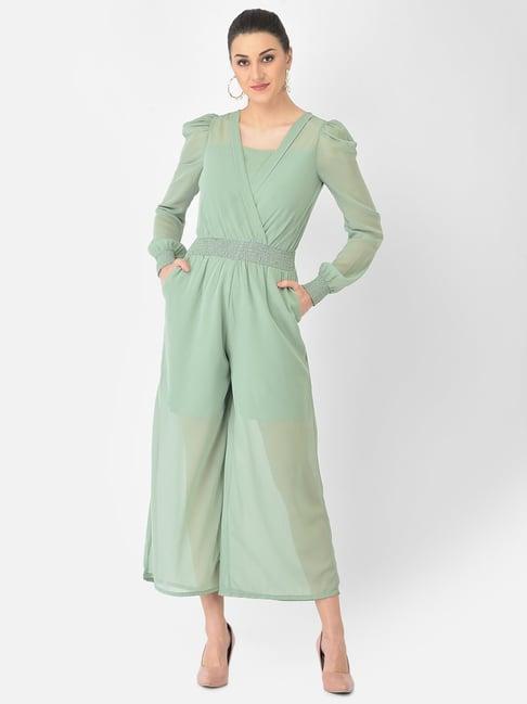 eavan green v neck jumpsuit