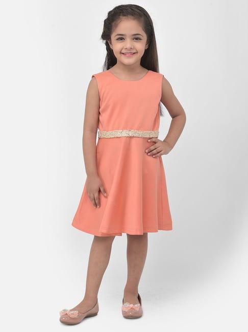 eavan kids peach regular fit dress