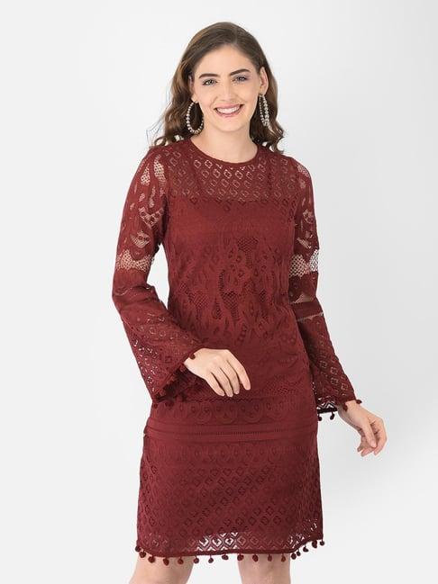 eavan maroon lace dress